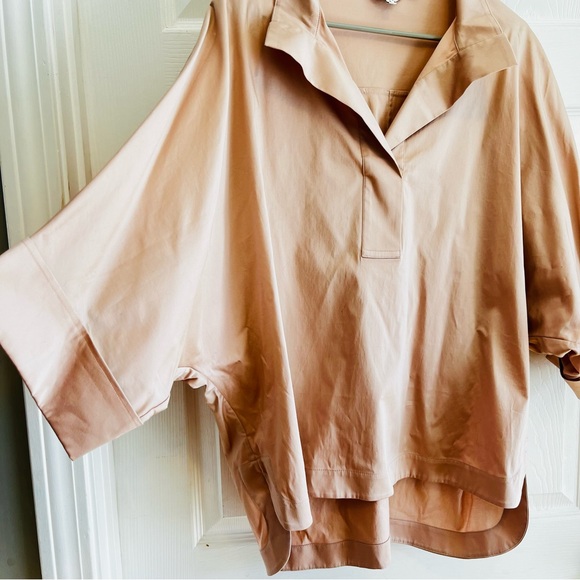 Ted Baker Avereye Rose Light Pink Blouse Batwing Popover Size 12/14 - Picture 5 of 11